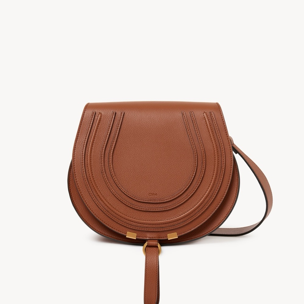 Chloe Marcie Saddle Bag In Grained Leather